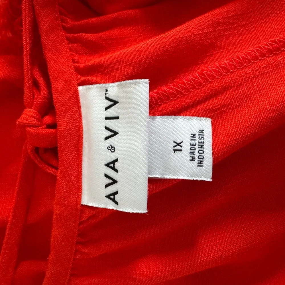 Ava & Viv Orange Maxi Dress Size 1X - Picture 2 of 8